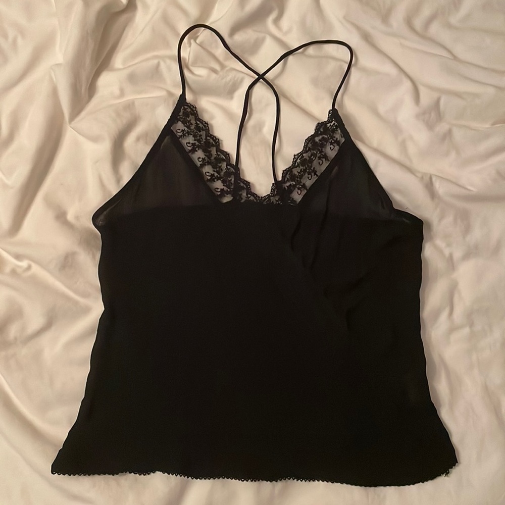Free people intimately black lace deep v camisole